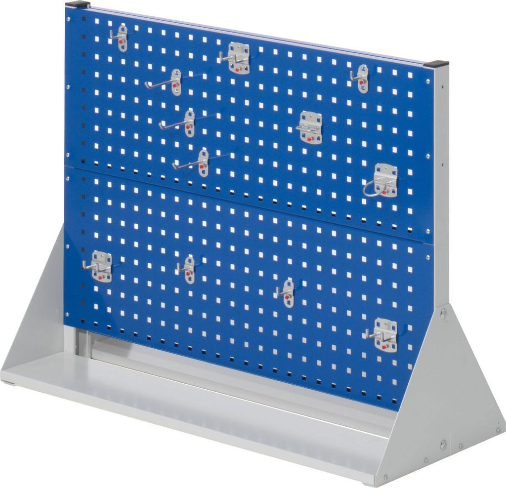 Kappes RasterPlan Stellwände doppelseitig Größe #2 - 4x Lochplatten 1x Zubehörsortiment 12-teilig Enzianblau RAL 5010
