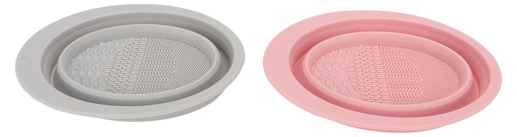 2er-Pack Silikon-Reinigungsschalen für Kosmetikpinsel, faltbar, für Make-up-Pinsel und Make-up-Schwämme