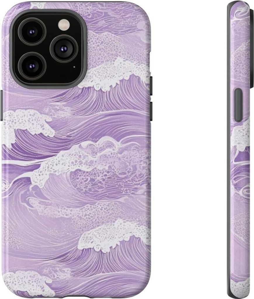 Lavendelblaue Ozeanwellen – Hülle Kompatibel mit iPhone 14 Pro Max