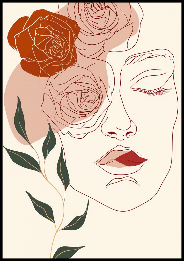 Plakat 70x100cm Beige und Gesicht