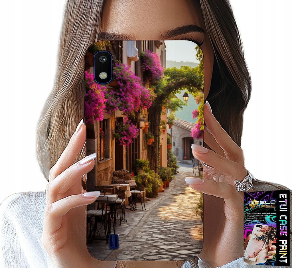 Gehäuse Für Samsung A10 - Malerische Strasse Mit Café + Glas