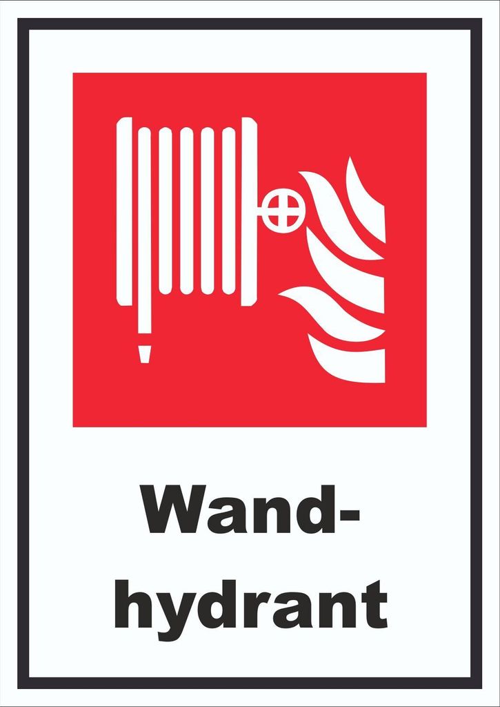 Wandhydrant Schild A0 Rückseite selbstklebend