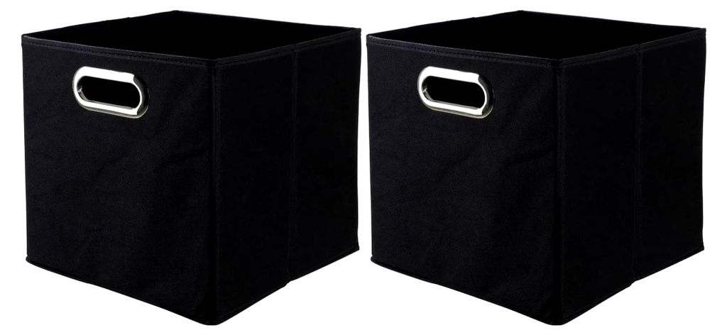 Aufbewahrungsboxen 2er Set - Vlies - Schwarz - faltbar - 27 x 28 x 27 cm