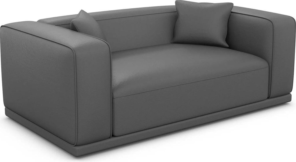 Kunstleder 2-Sitzer Couch Diora Dunkelgrau