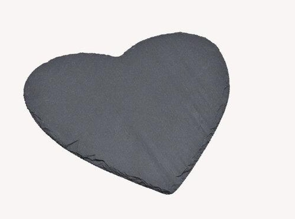 Platte Herz aus Schiefer Schwarz 25x25cm