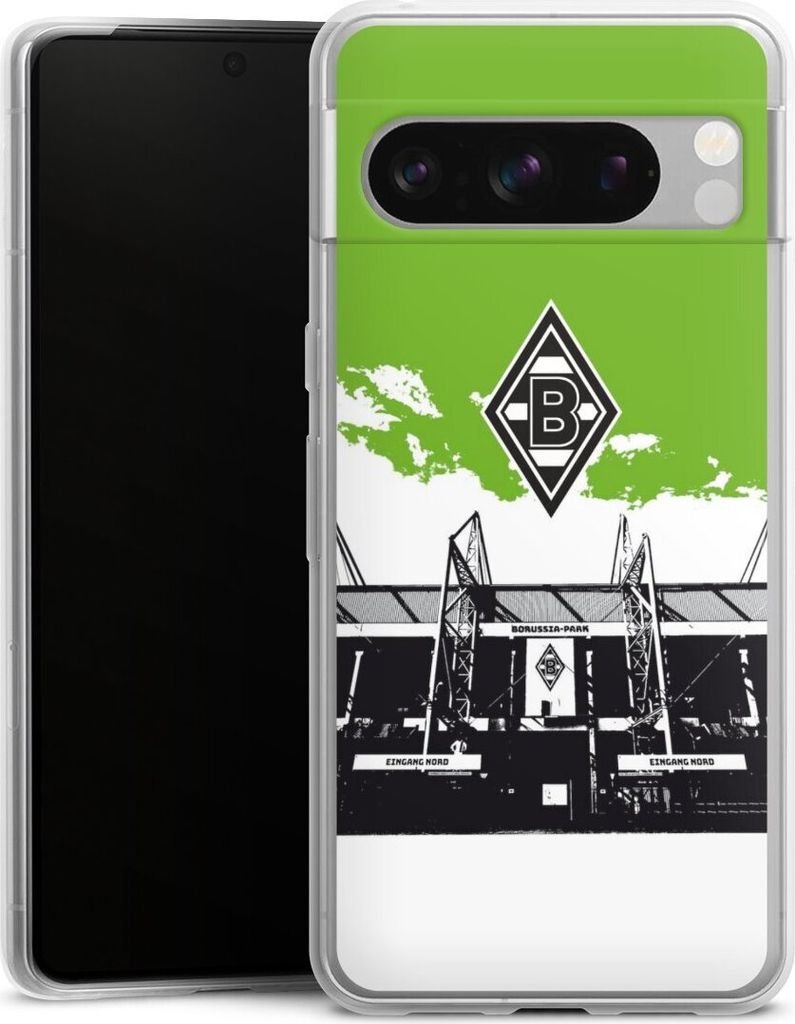 DeinDesign Slim Hülle für Google Pixel 8 Pro Silikon Case Ultra Dünn Handyhülle Borussia Mönchengladbach Fanartikel Stadion