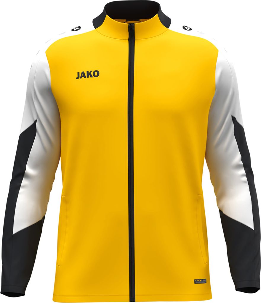 Jako Dynamic Polyesterjacke Kinder gelb weiß schwarz Gr 116