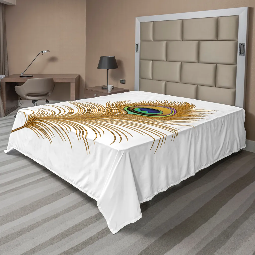 Drap de lit imprimé Animal Magique et Nature Vert Moutarde de luxe
