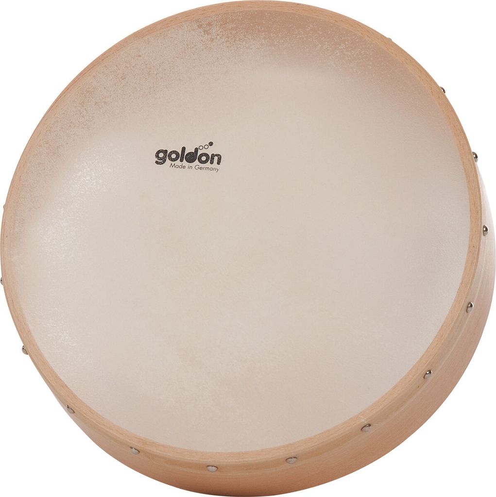Tambourin Tamburin Musikinstrument Drum Schellen Schule Kinder Naturfell 24 cm