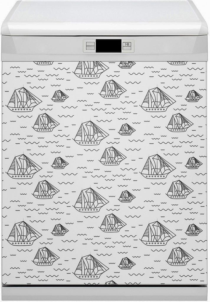Magnetmatte Geschirrspüle Abwaschbar Küche Magnete Nachbildung 60x70 cm - Segelboote auf dem Meer