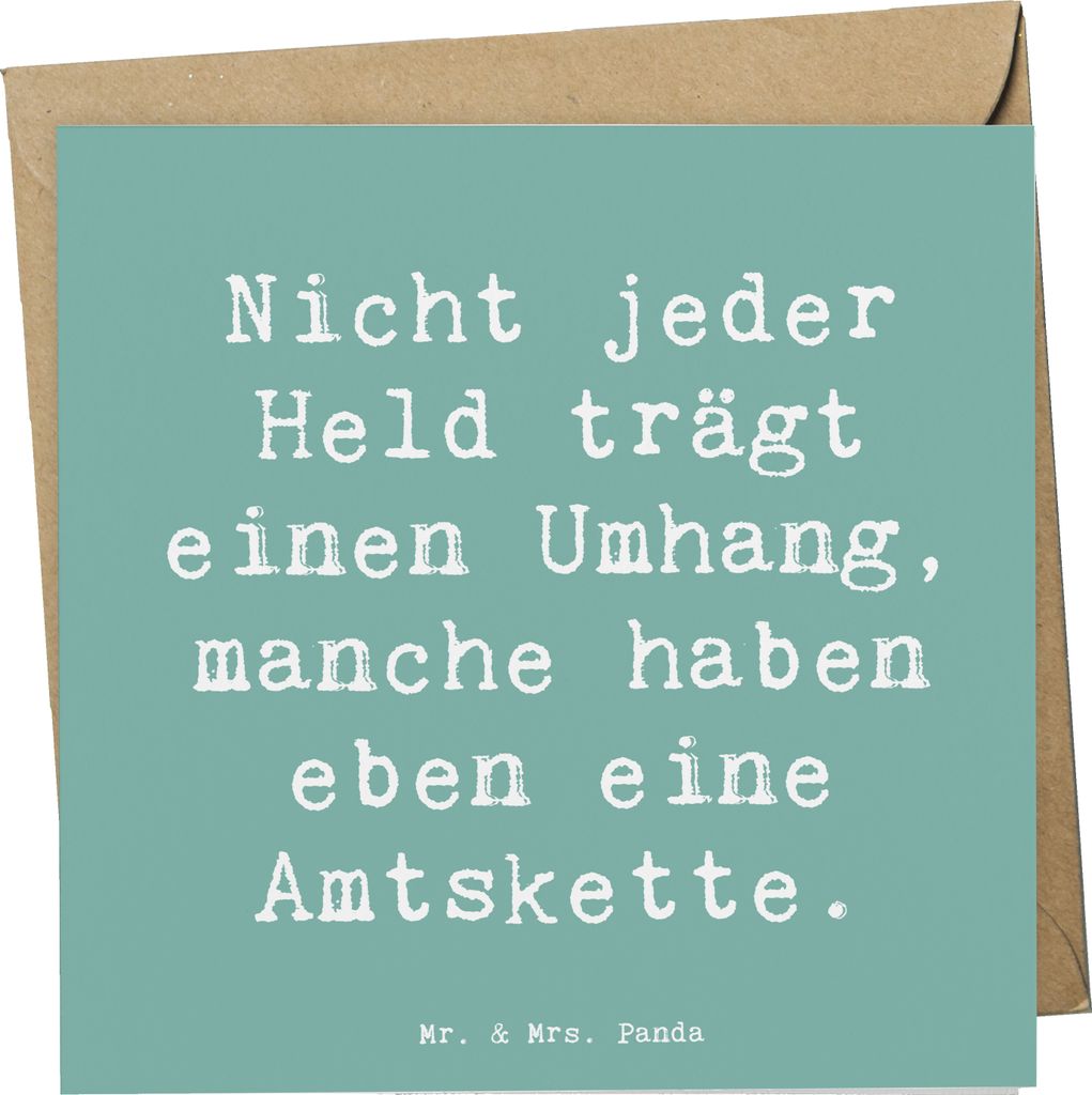 Mr. & Mrs. Panda Grußkarte Spruch Bürgermeister Held - Meeresbrise - Geschenk, personalisierte Geschenke, anlasskarte, Klappkarte, faltkarte, Sta...