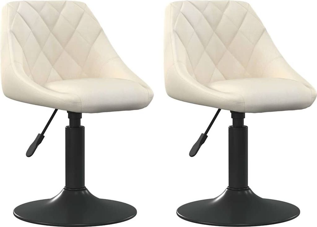Esszimmerstühle 2 Stk. Drehbar Creme Samt