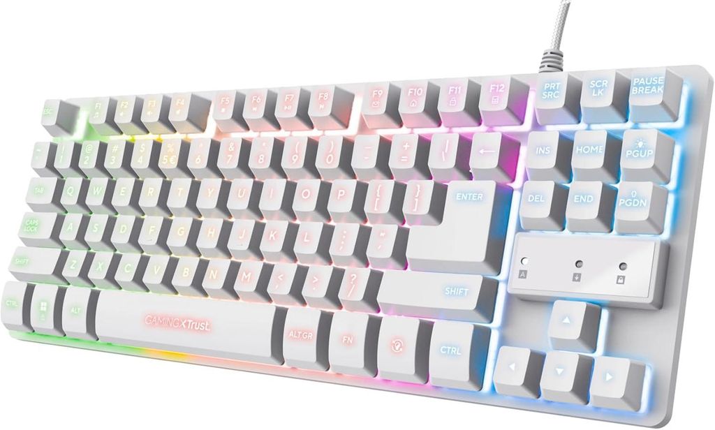 GXT 833W Thado TKL Gaming Tastatur, Deutsches QWERTZ, Kompakt 80% USB, Metallgehäuse, Anti-Ghosting, LED-Beleuchtung, 12 Media-Tasten, PC Laptop Mac