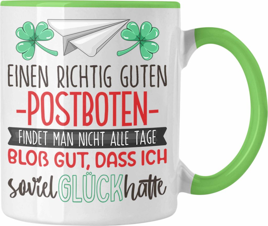 Trendation - Postboten Tasse Geschenk Dankeschön Bester Paketzusteller Der Welt Dankeschön (Grün)