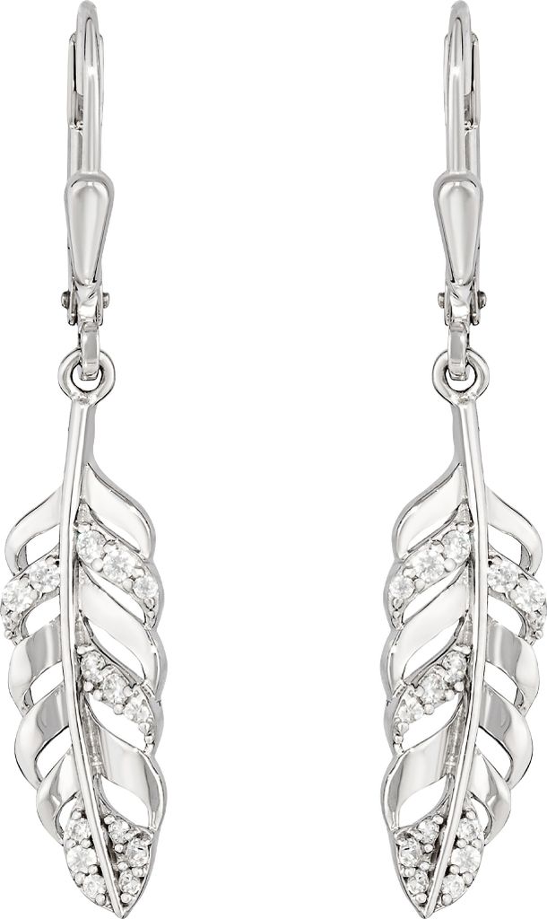 NKlaus Paar Brisur Feder Ohrhänger 925 Silber glanz 23x7mm Produktbild 
