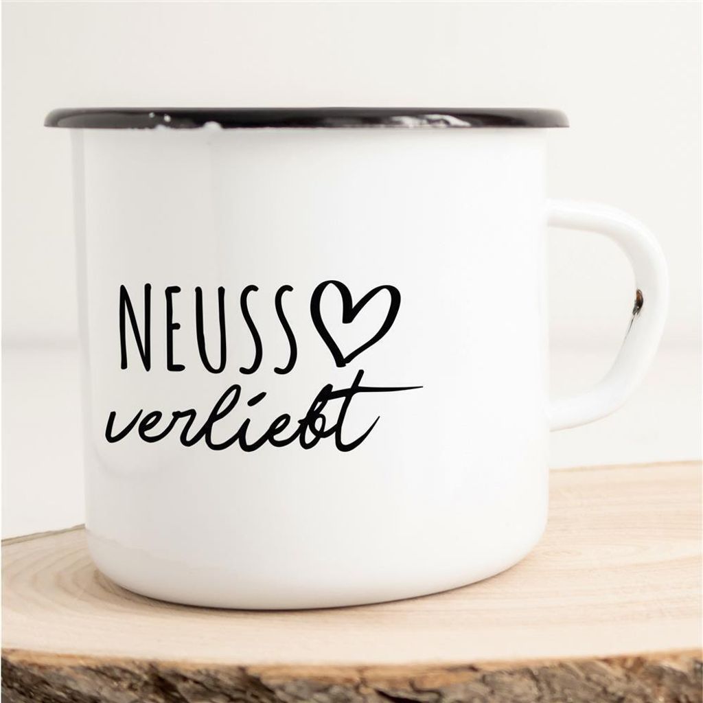 Huuraa Emaille Tasse Neuss Geschenk Kaffeebecher Vintage 300ml Neuss Präsent