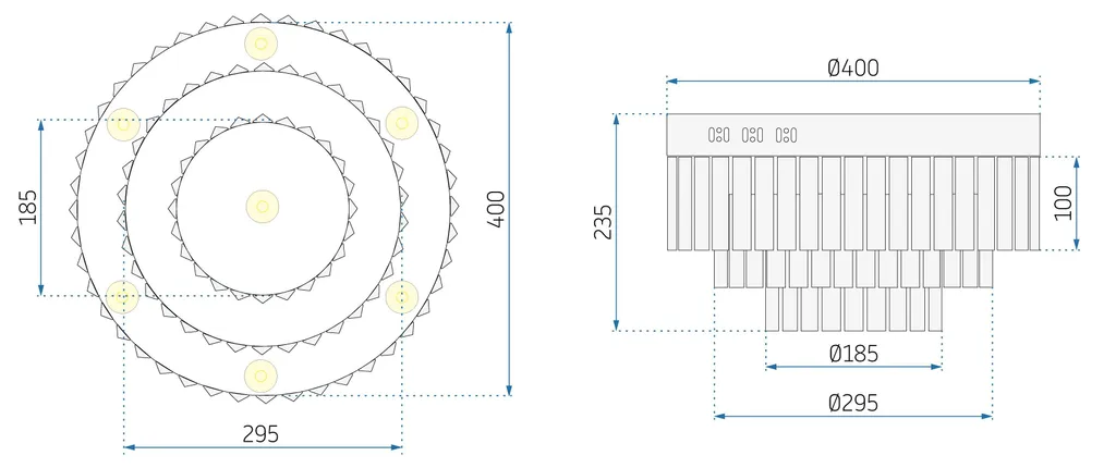 Éclairage de Table Salle à Manger Toolight APP780-7C Verre Transparent - 7