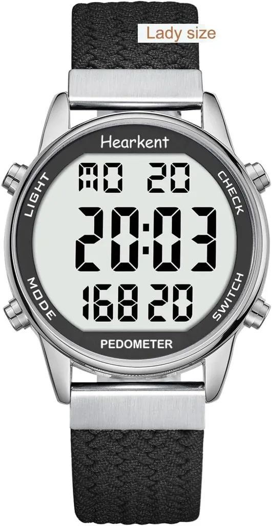 Pedometro orologio fitness tracker per passeggiate, orologio sportivo impermeabile, contacalorie, orologio da polso con ampio display digitale, anziani, donne, anziani