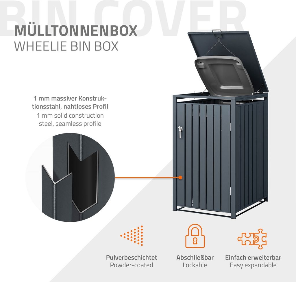 ML-Design 1 box na 1 popelnici, 240L 68x80x116,3 cm Obrázek produktu 2