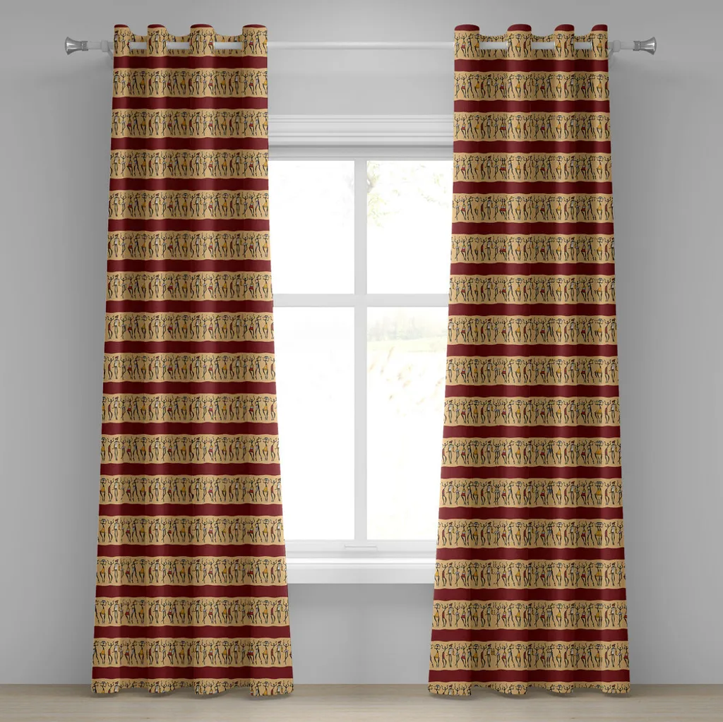 Tenda ABAKUHAUS 2 Pannelli 280x225 cm Stampa 3D Digitale Etnica Rubino