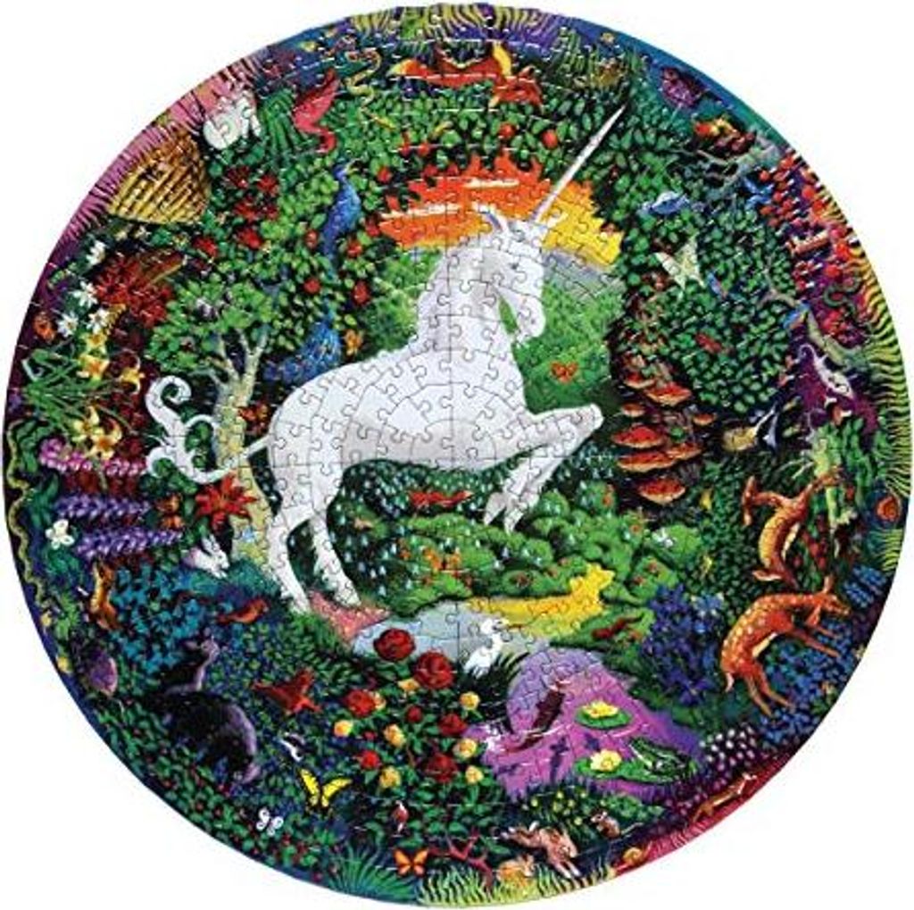 eeBoo Puzzle Unicorn Garden 500 Teile Fantasy Rundpuzzle