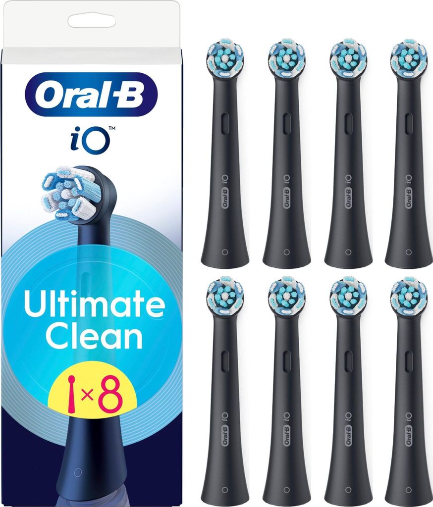 Oral-B iO Ultimate Clean Black -vaihtoharjat 8kpl, musta