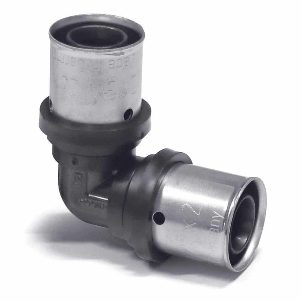 Pipetec PPSU Press-Winkel 90° gleichseitig für Alu Verbundrohr 26 x 3 mm : 90° 26 x 3 mm Größe: 90° 26 x 3 mm