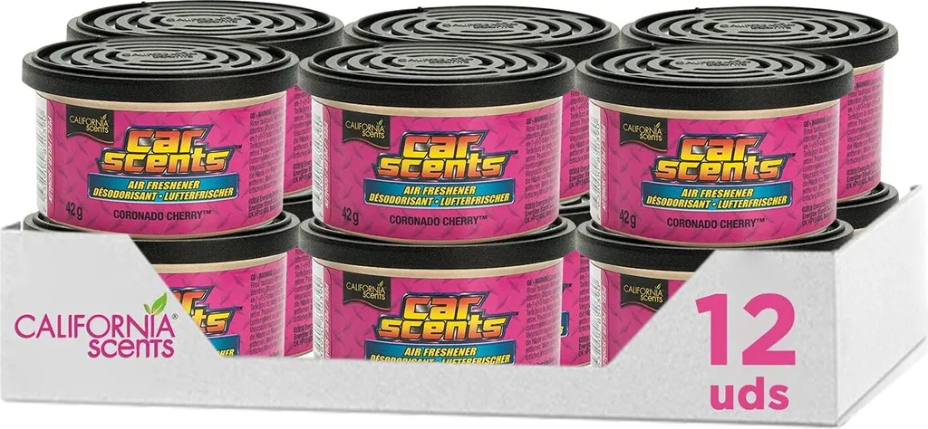 California Scents Boîte de 12 Désodorisants Voiture Parfum Cerise