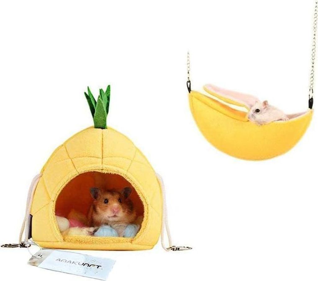 2er-Set Hamsterbettwäsche, Chinchillakäfig-Zubehör, Hängematte, Hamsterhaus-Spielzeug für Kleintiere, Kurzkopfgleitbeutler, Eichhörnchen, Chi...