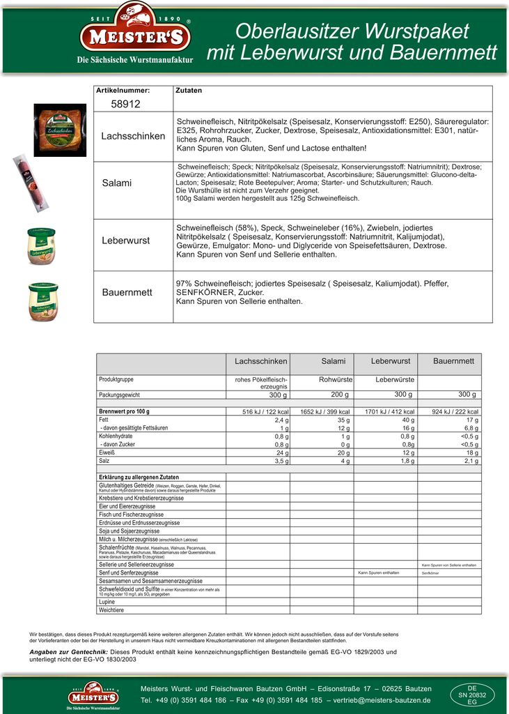 Wurstpaket Oberlausitz 2x Wurstkonserven | Edel Salami Produktbild 5