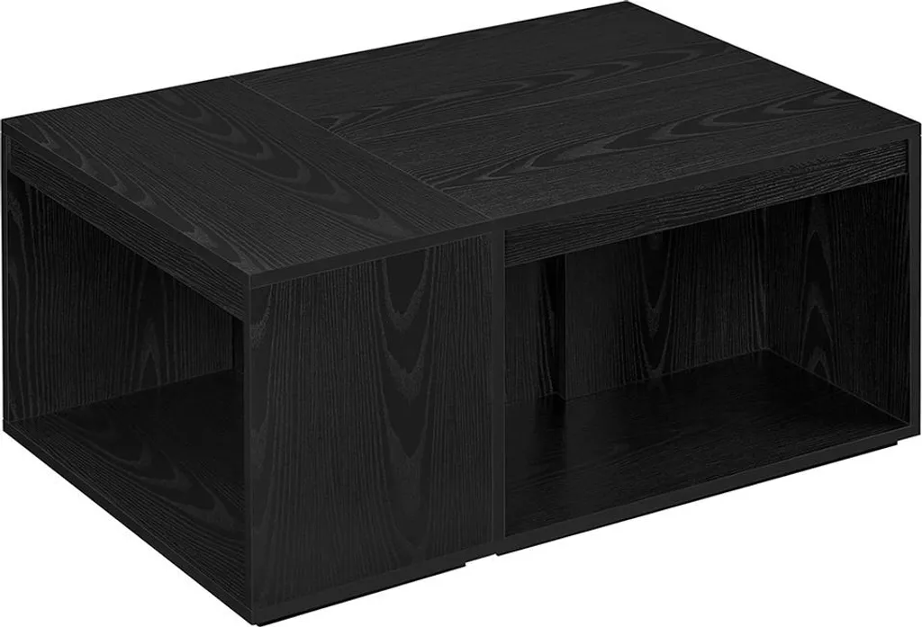 Set de tables basses noir ébène 3 en 1, design épuré et grand stockage