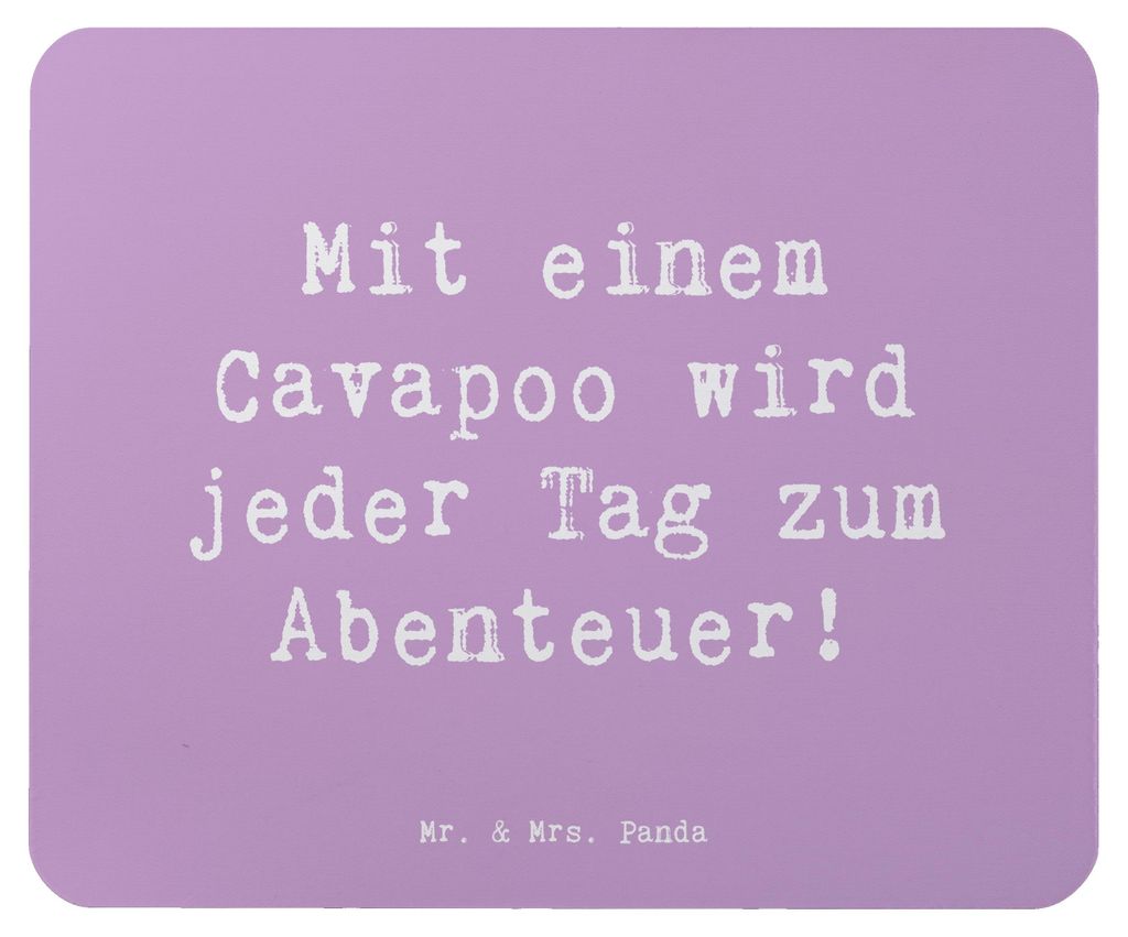 Mr. & Mrs. Panda Mousepad Spruch Cavapoo Abenteuer - Lavendeltraum - Geschenk, Hunde, intelligente, Hunderassen, mousematte, freundliche, Charakter...