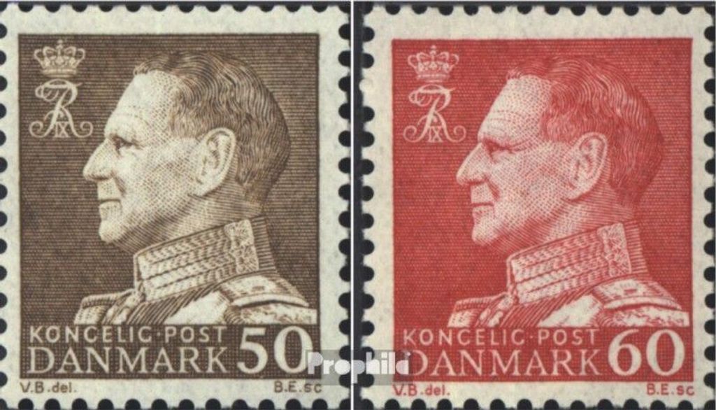 Briefmarken Dänemark 1967 Mi 457x-458x (kompl.Ausg.) normales Papier postfrisch Freimarken