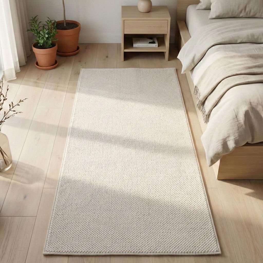 Carpetsale24 Teppich Wohnzimmer Einfarbig Bouclé Schlingenflor Skandi Stil Robust Superweich für Schlafzimmer, Grösse: 80x150 cm