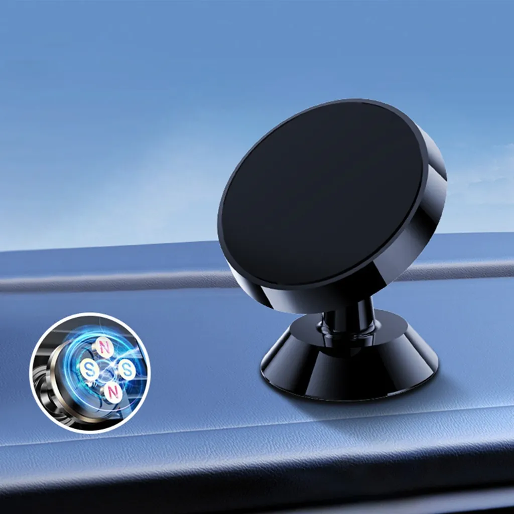 Support Téléphone Voiture Aimanté Pliable - Rotation 360°, Fort Maintien