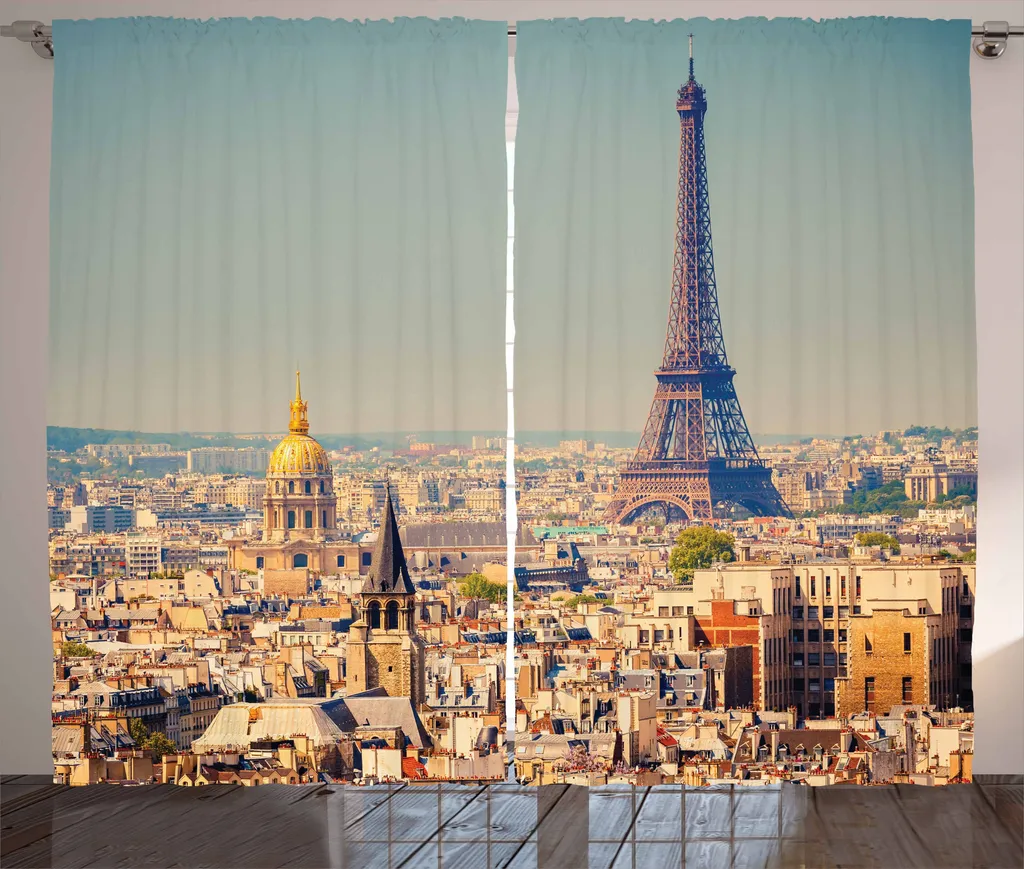 Rideau Paris Anti-Vis-à-Vis pour Chambre 280x175 cm avec Crochets Inclus