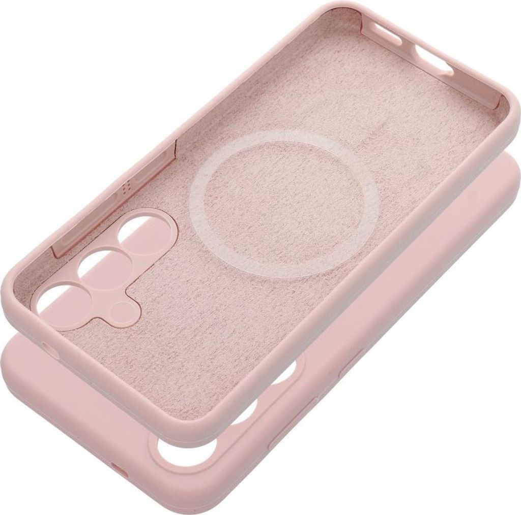 SILICONE 2mm kompatibel mit MagSafe Handyhülle passend für SAMSUNG S25 Plus puderrosa