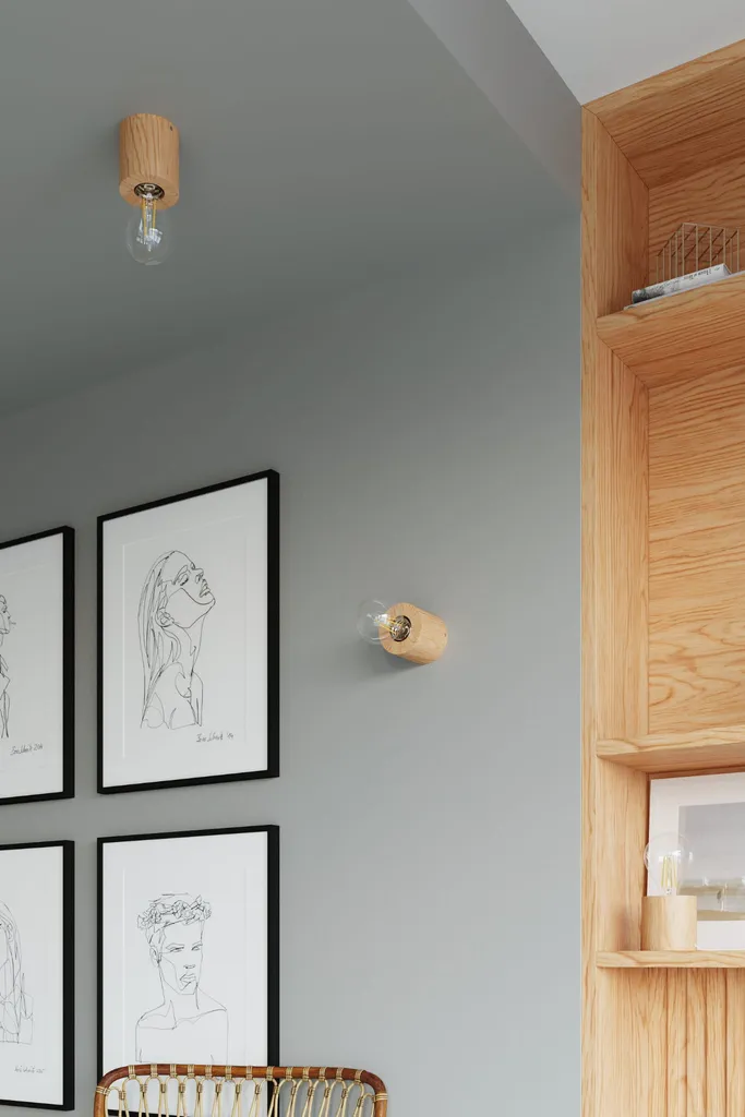 Lampada Cubo Legno SALGADO Sollux | Stile Industrial Loft E27 10cm - 11
