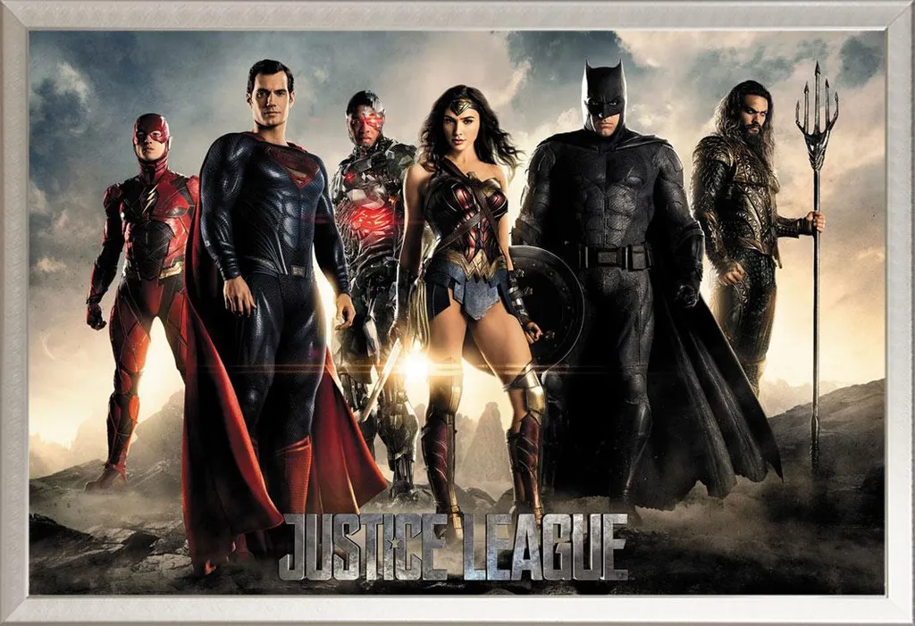 Affiche encadrée Justice League sous cadre aluminium Shinsuke pour salon