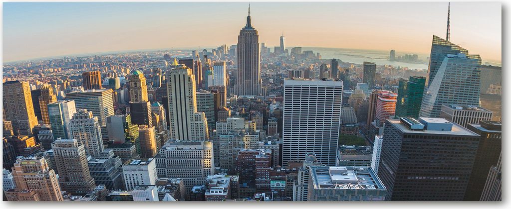 Tulup Leinwandbild - 125x50 cm - Wandkunst - Drucke auf Leinwand - Leinwanddruck - Sehenswürdigkeiten & Architektur - Blau - Manhattan New York