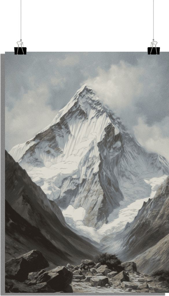 Mount Everest Poster - Majestätischer Berg Poster - Natur Poster - Landschaft Poster - 51x71cm - Perfekt zum Einrahmen