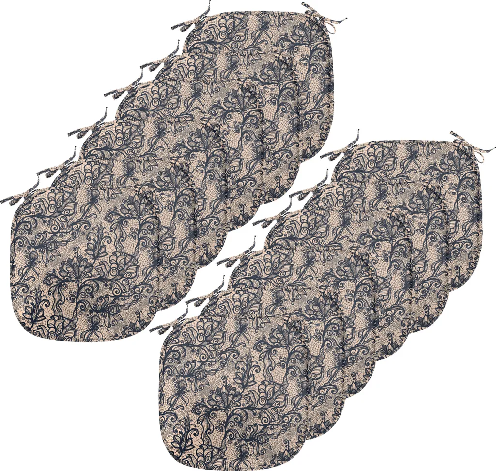 ABAKUHAUS Set 12 Cuscini Sedie Gotici Nero e Tan - 40x40 Impermeabili