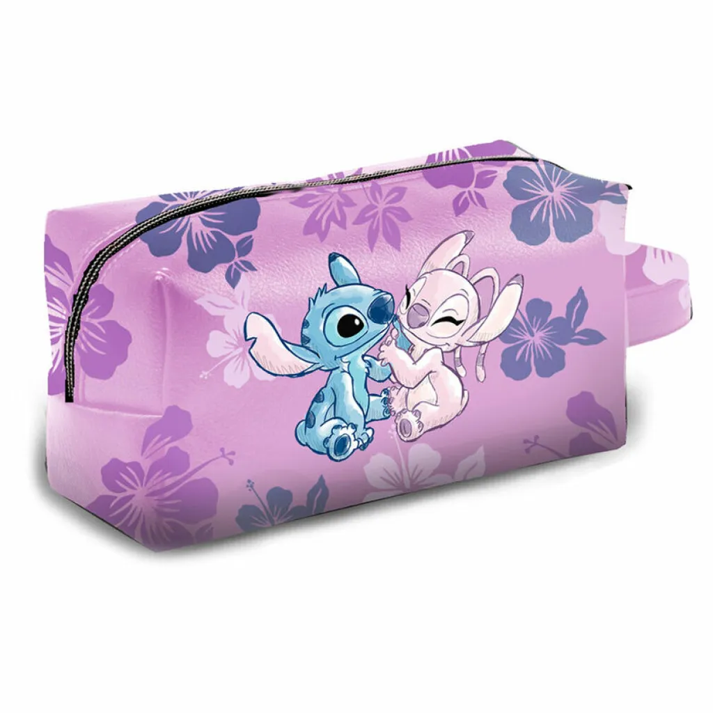 Trousse de toilette Disney Stitch avec fermeture zippée bleue - 22cm