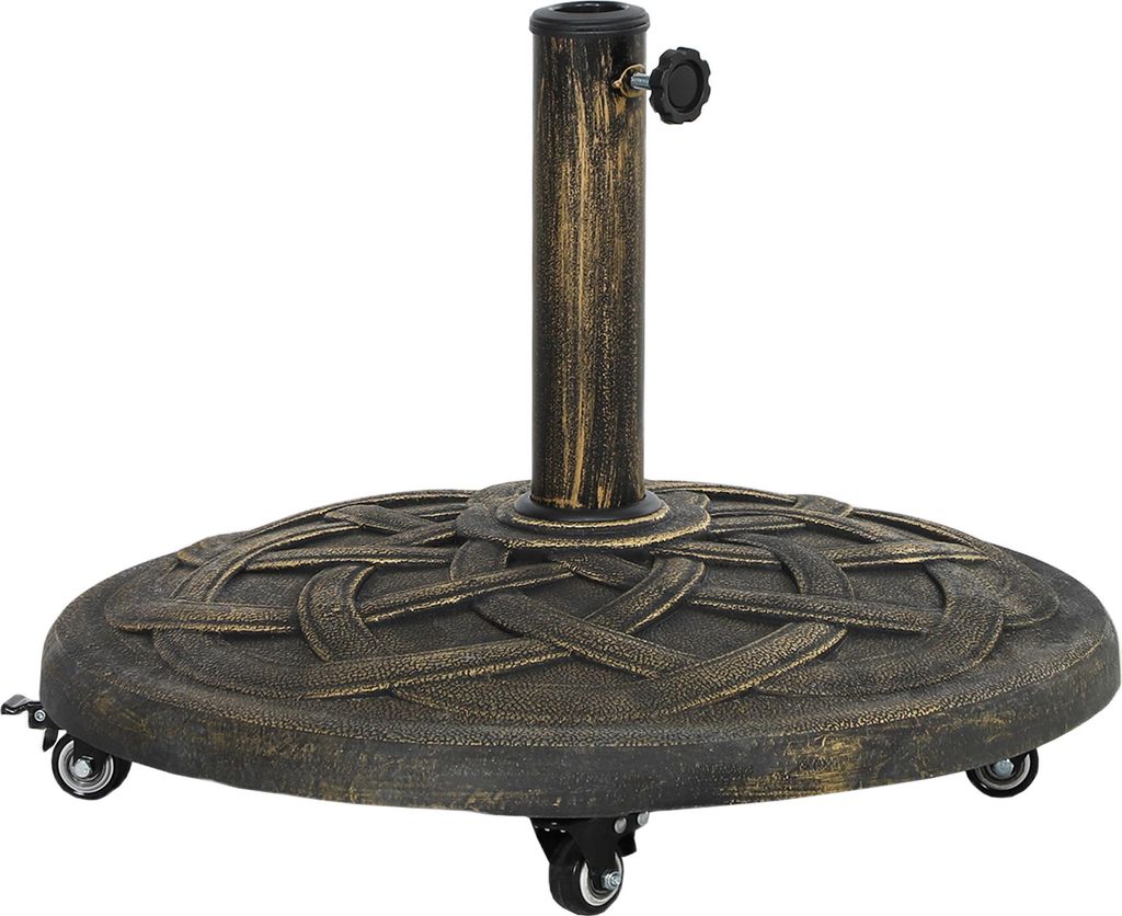 Sonnenschirmständer aus Beton, Schirmständer mit Rolle, Rund Schirmhalter Ständer für Sonnenschirm 32/38/48mm