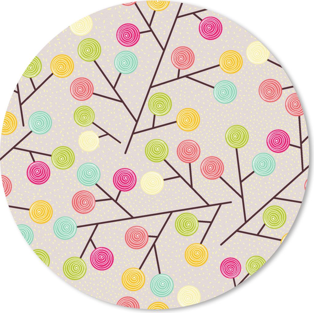 MuchoWow Mauspad Mousepad Mädchen - Lutschbonbon - Baum - Muster - Mädchen - Rosa - Kinder - Kind 20x20 cm - Mousepads - Maus Mat - Pad - Mausu...