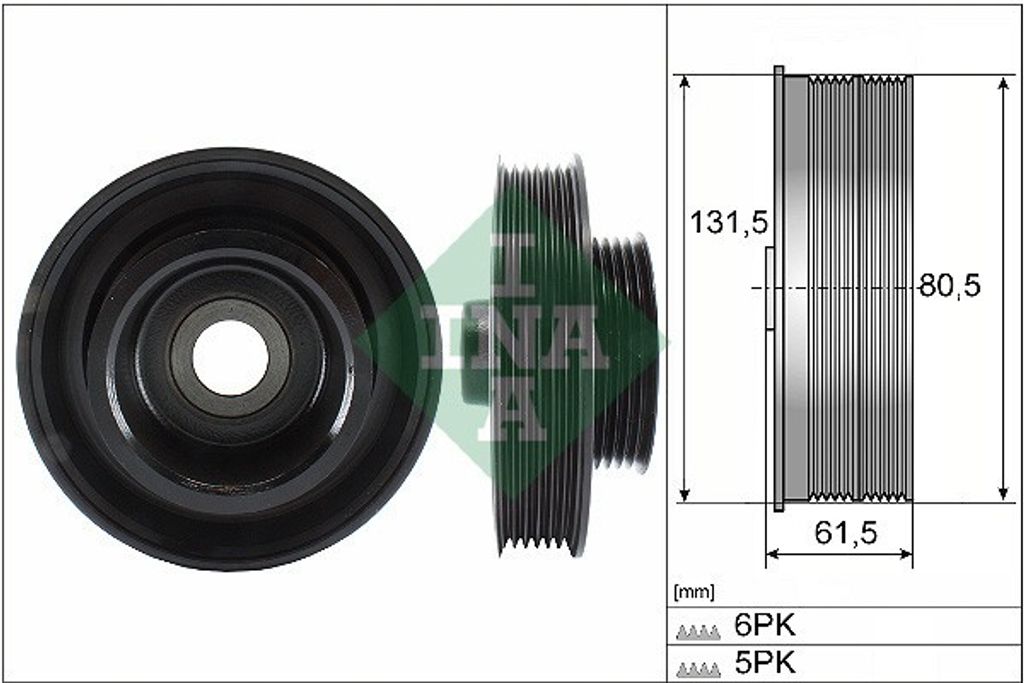 INA 544 0141 10 Riemenscheibe Kurbelwelle für FORD Fiesta Produktbild 