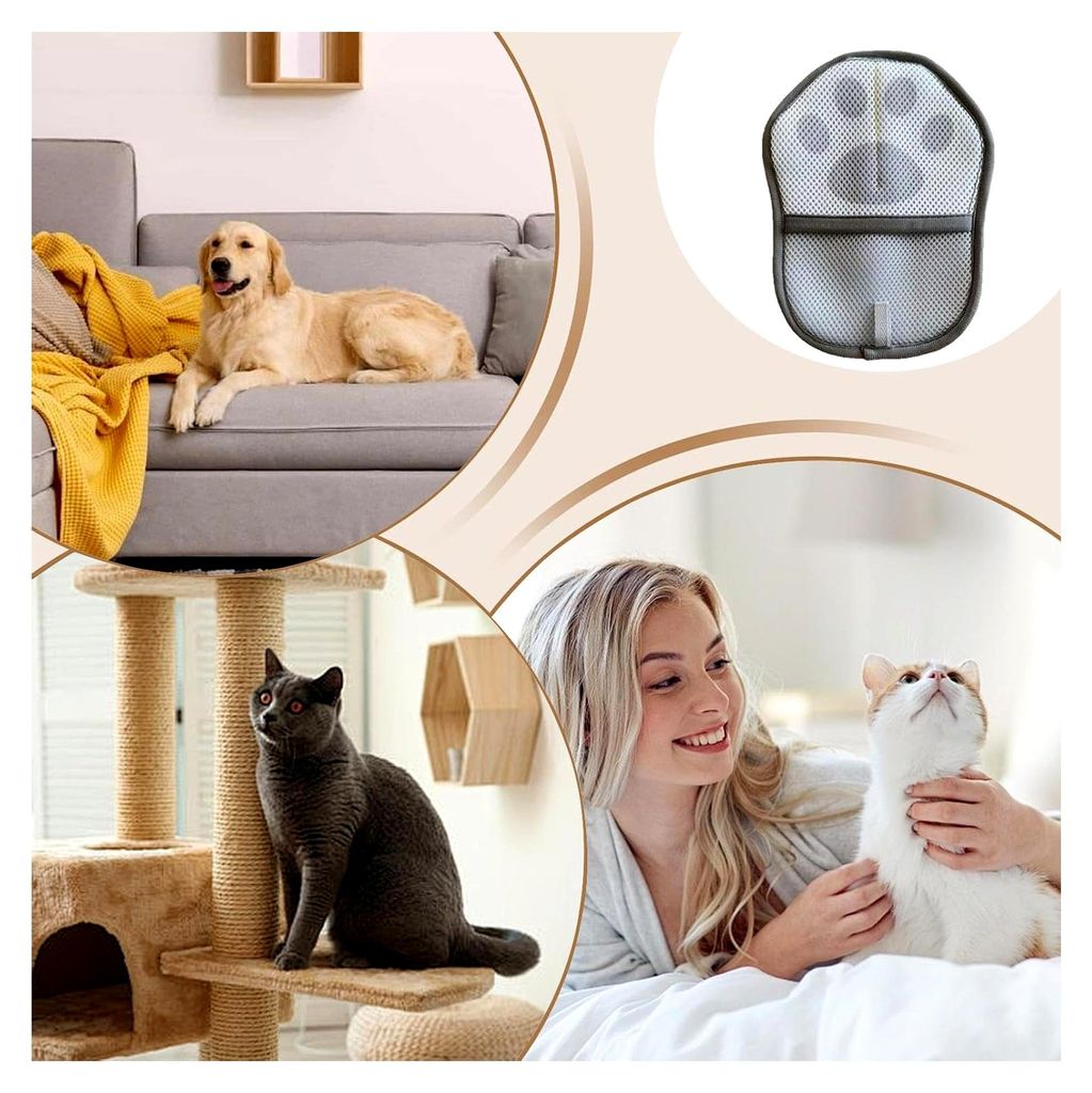 Haarentfernungshandschuh für Tiere, Reinigungsgerät für Textilflusen, Elektrostatische Haarentfernung für Kaninchen, Katzen, Teppiche, Sofas, A...