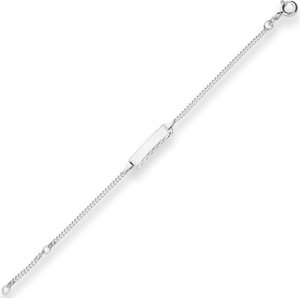 1,7mm Id-Armband Panzerkette Armschmuck aus 925 Silber rhodiniert 14cm