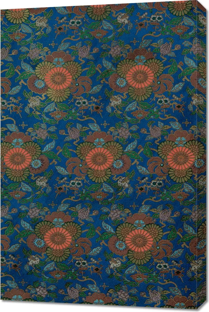 Décoration Murale Salon Vintage 60x90 cm Tableau Éventail Bleu Chic