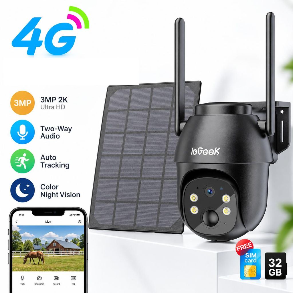 4G LTE bewakingscamera voor buiten, met batterij, Productafbeelding 